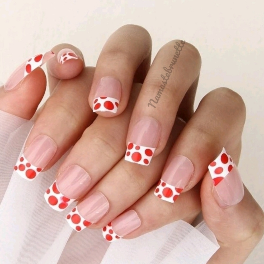 2/$16 Polka-dot French Manicure Press On Nails